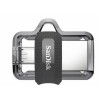 MICRO USB & USB DISK SANDISK 128GB ULTRA DUAL, 3.0, srebrno-črn, drsni priključek