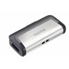 USB C & USB DISK SANDISK 128GB ULTRA DUAL, 3.1/3.0, srebrno-črn, drsni priključek