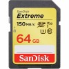 SDXC SANDISK 64GB EXTREME, 150/60MB/s, UHS-I Speed Class 3 (U3), V30